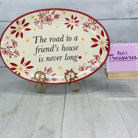 Temptations Dining Temptation Classic Red Floral Friendship Oval